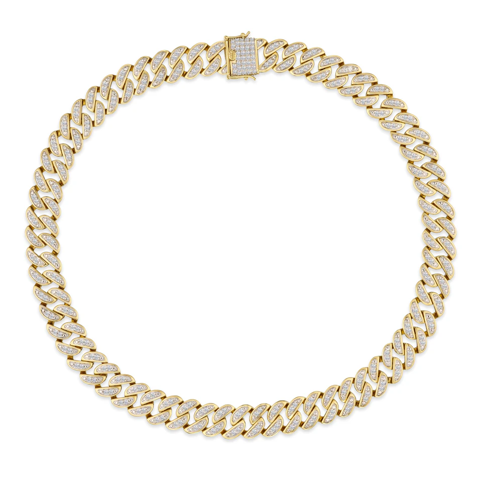 21 Inch Havana Cuban Lab Diamond Necklace 8.00ct Set in 18K Gold Vermeil