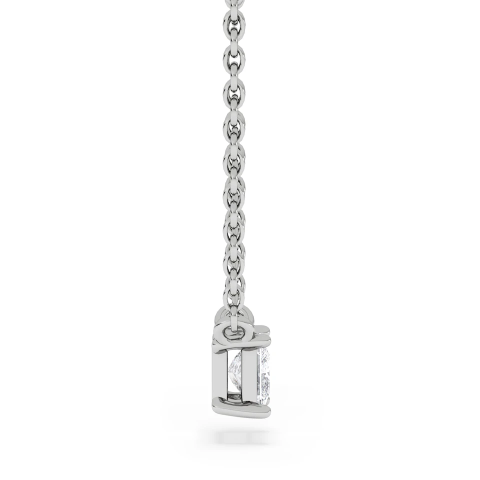 Wanderlust Floating Princess Cut Lab Diamond Solitaire Necklace 0.25ct H/SI in 925 Silver