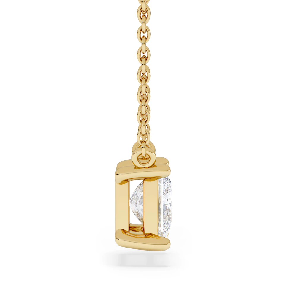 Wanderlust Floating Princess Cut Lab Diamond Solitaire Necklace 1.00ct H/SI in 9K Gold