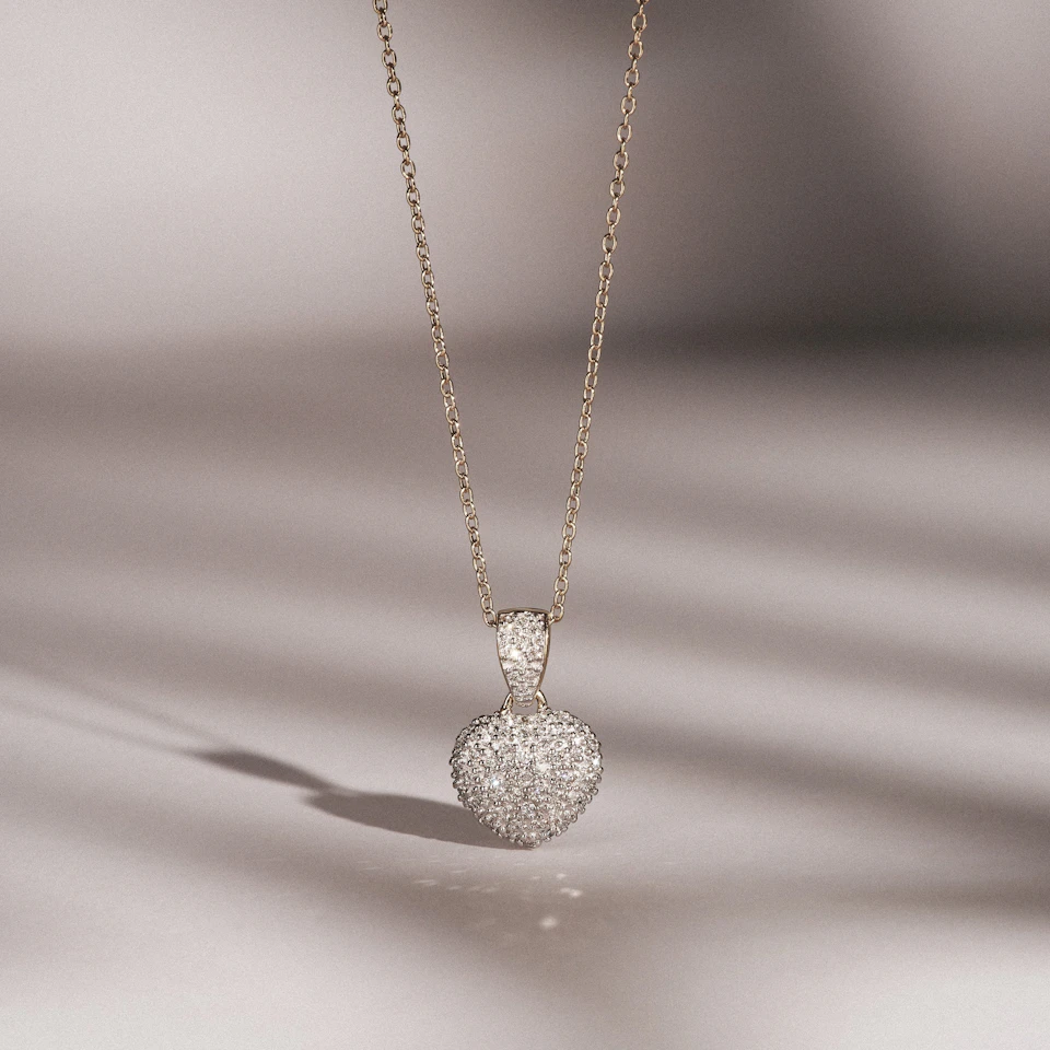 Heart Lab Diamond Necklace 0.50ct in 18K Gold Vermeil