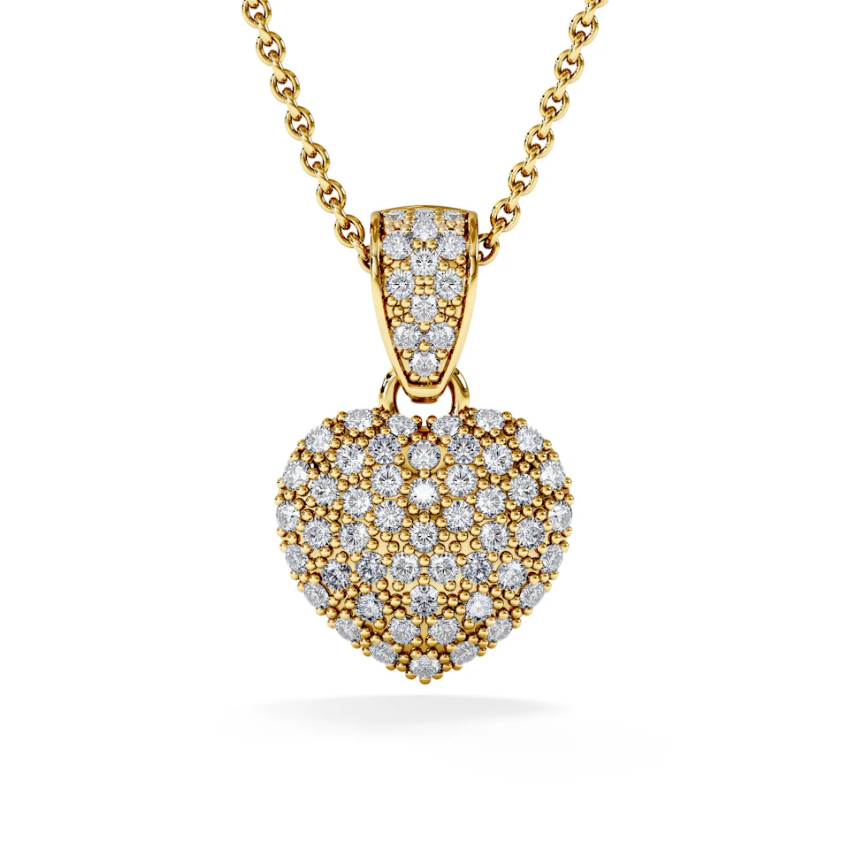 Heart Lab Diamond Necklace 0.50ct in 18K Gold Vermeil