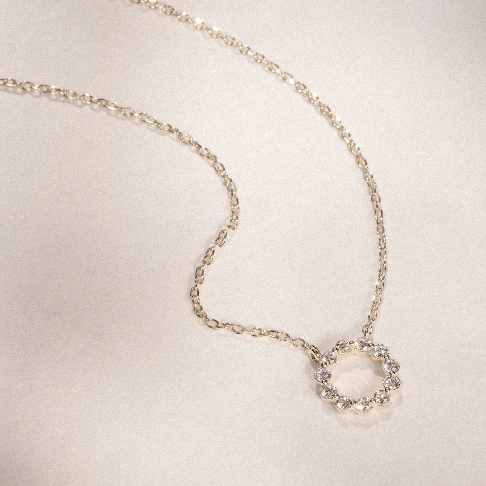 Lab Diamond Eternal Glow Circles Necklace 0.25ct in 18K Gold Vermeil