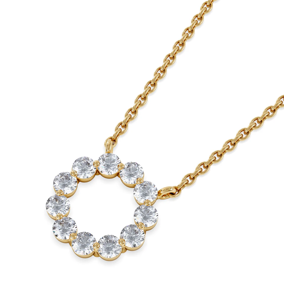 Lab Diamond Eternal Glow Circles Necklace 0.25ct in 18K Gold Vermeil