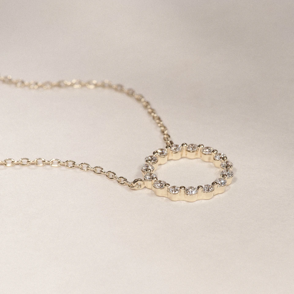 Lab Diamond Eternal Glow Circles Necklace 0.35ct in 18K Gold Vermeil