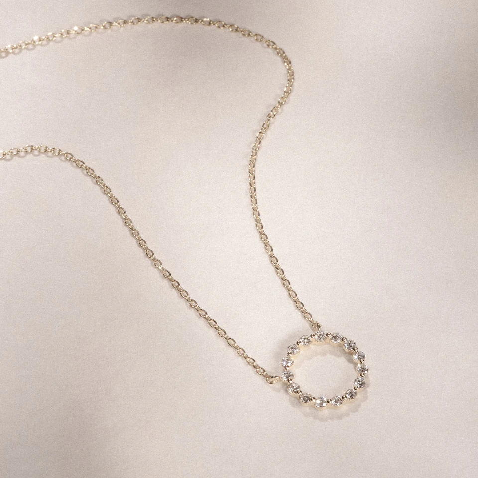 Lab Diamond Eternal Glow Circles Necklace 0.35ct in 18K Gold Vermeil