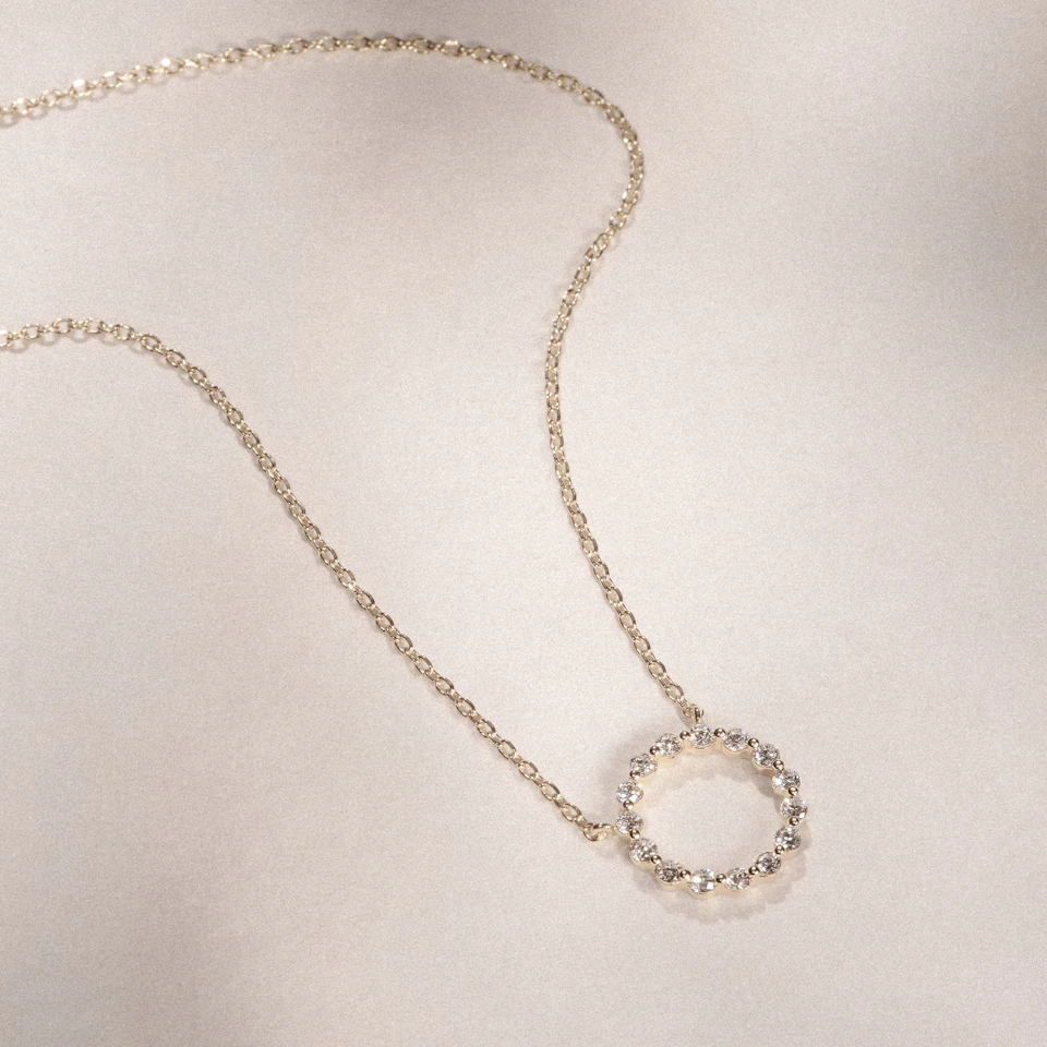 Lab Diamond Eternal Glow Circles Necklace 0.25ct in 18K Gold Vermeil
