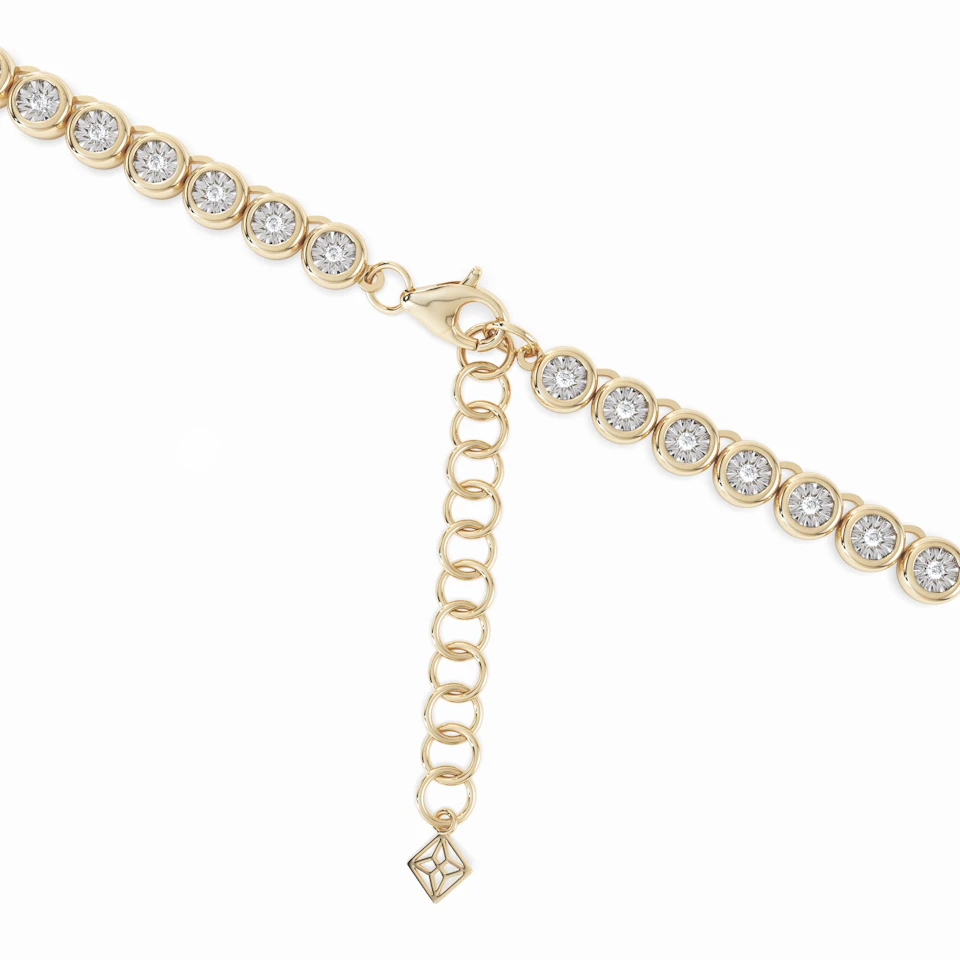 1.00ct Lab Diamond Bezel Tennis Necklace in 18K Gold Vermeil