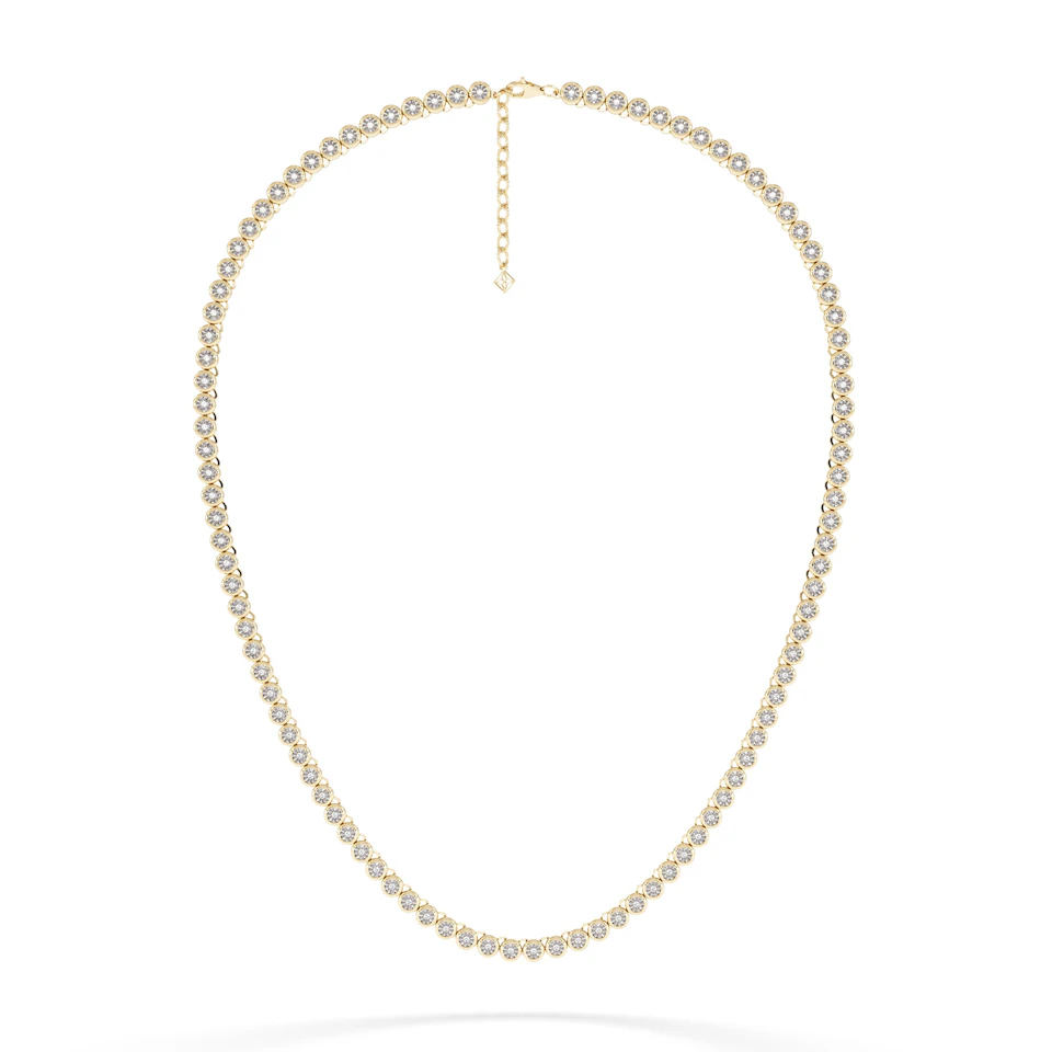 1.00ct Lab Diamond Bezel Tennis Necklace in 18K Gold Vermeil