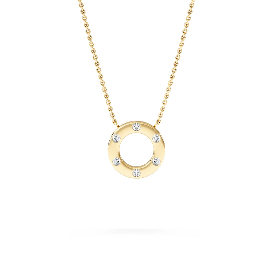 Élan 0.06ct Lab Diamond Circle Necklace in 18K Gold Vermeil