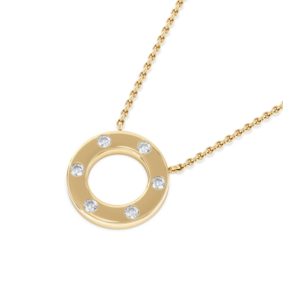 Élan 0.06ct Lab Diamond Circle Necklace in 18K Gold Vermeil