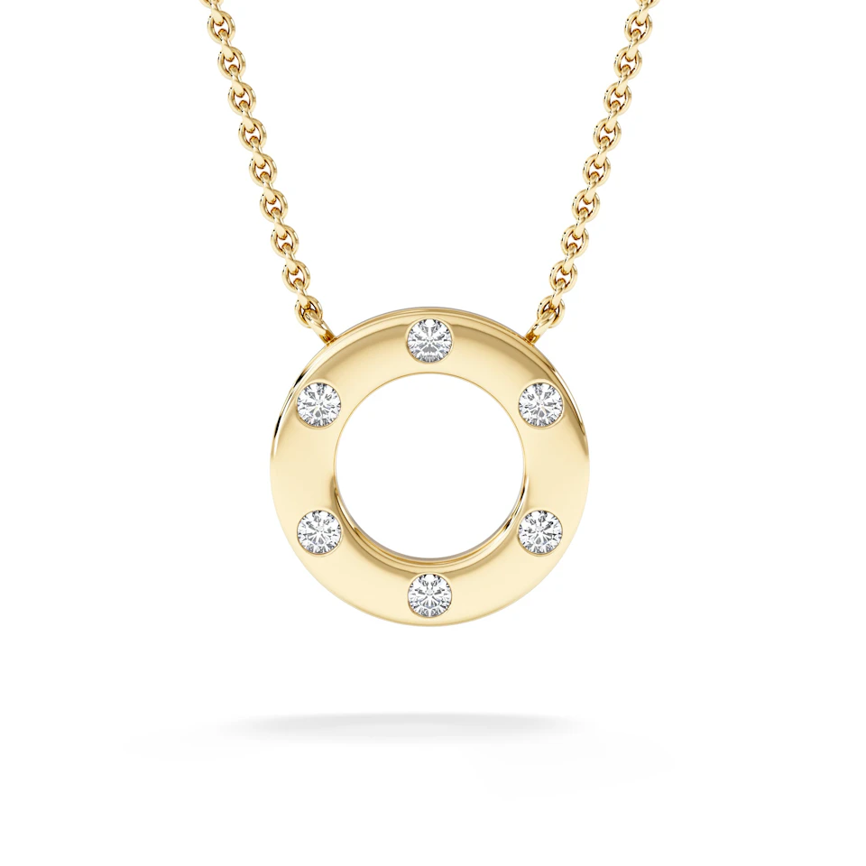 Élan 0.06ct Lab Diamond Circle Necklace in 18K Gold Vermeil