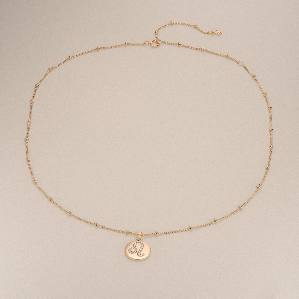 Astrology Leo 0.07ct Lab Grown Diamond Medallion Pendant Necklace in 18K Gold Vermeil