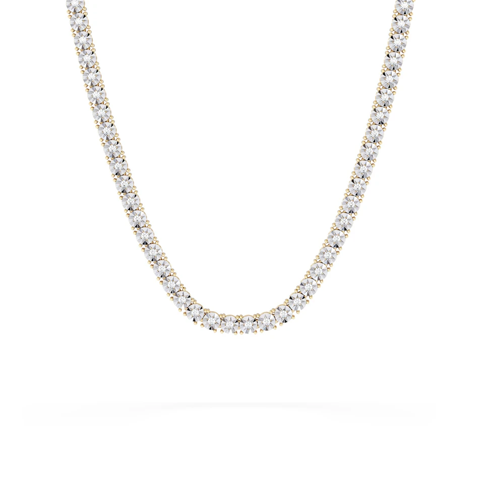 Brilliance 2.50ct Round Cut Lab Diamond Tennis Necklace in 18K Gold Vermeil
