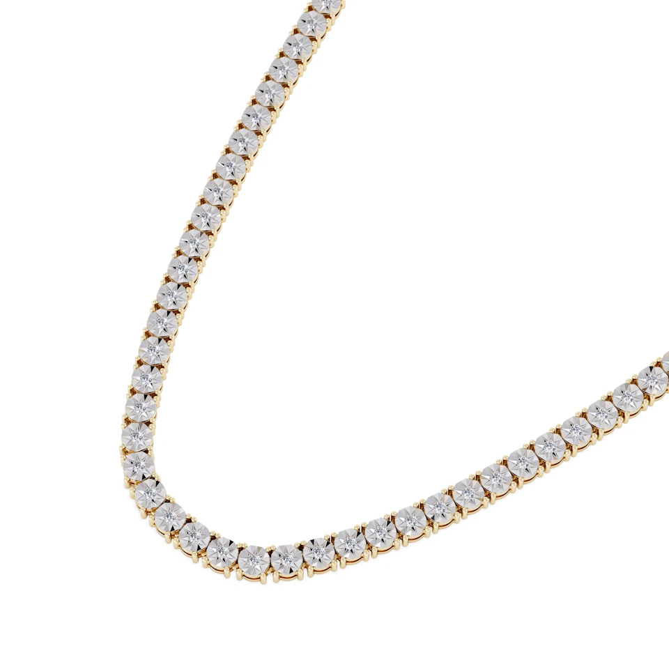 Brilliance 2.50ct Round Cut Lab Diamond Tennis Necklace in 18K Gold Vermeil