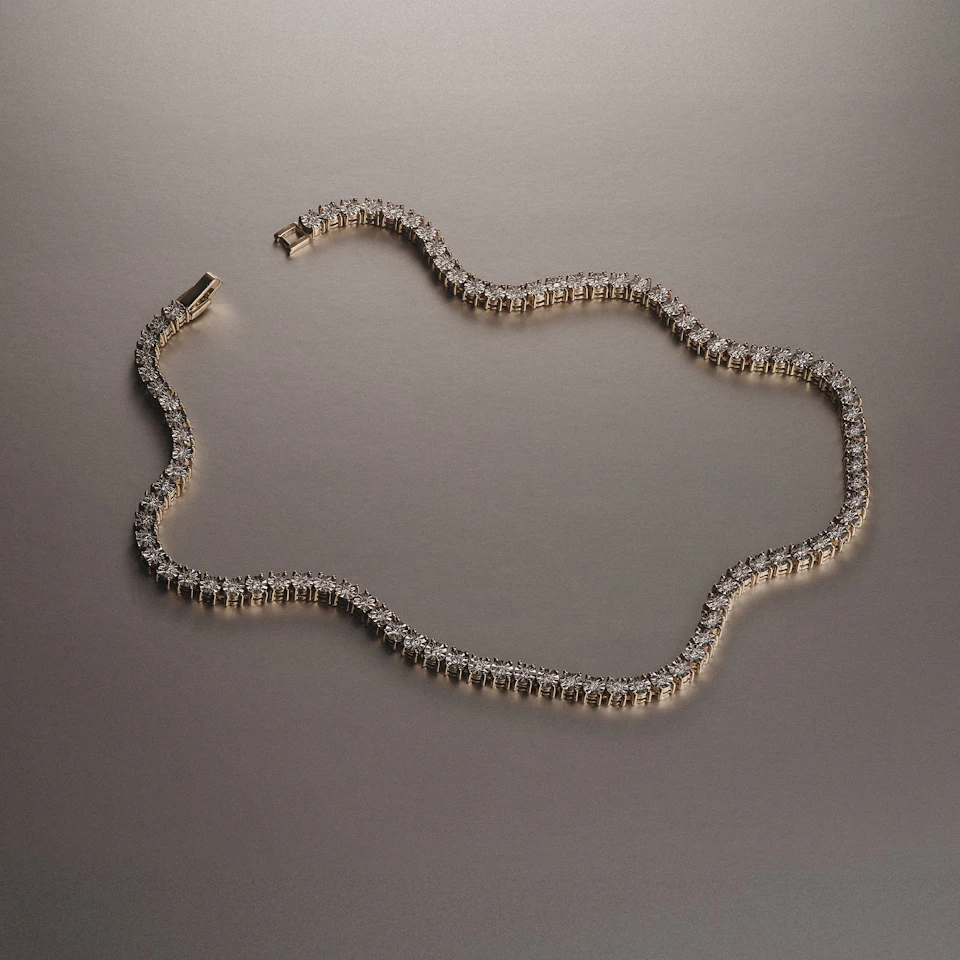 Brilliance 2.50ct Round Cut Lab Diamond Tennis Necklace in 18K Gold Vermeil