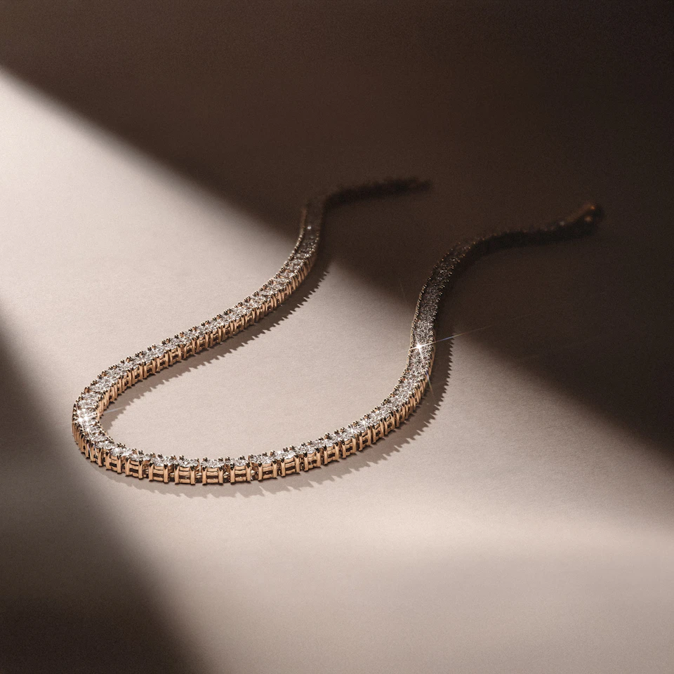 Brilliance 2.50ct Round Cut Lab Diamond Tennis Necklace in 18K Gold Vermeil