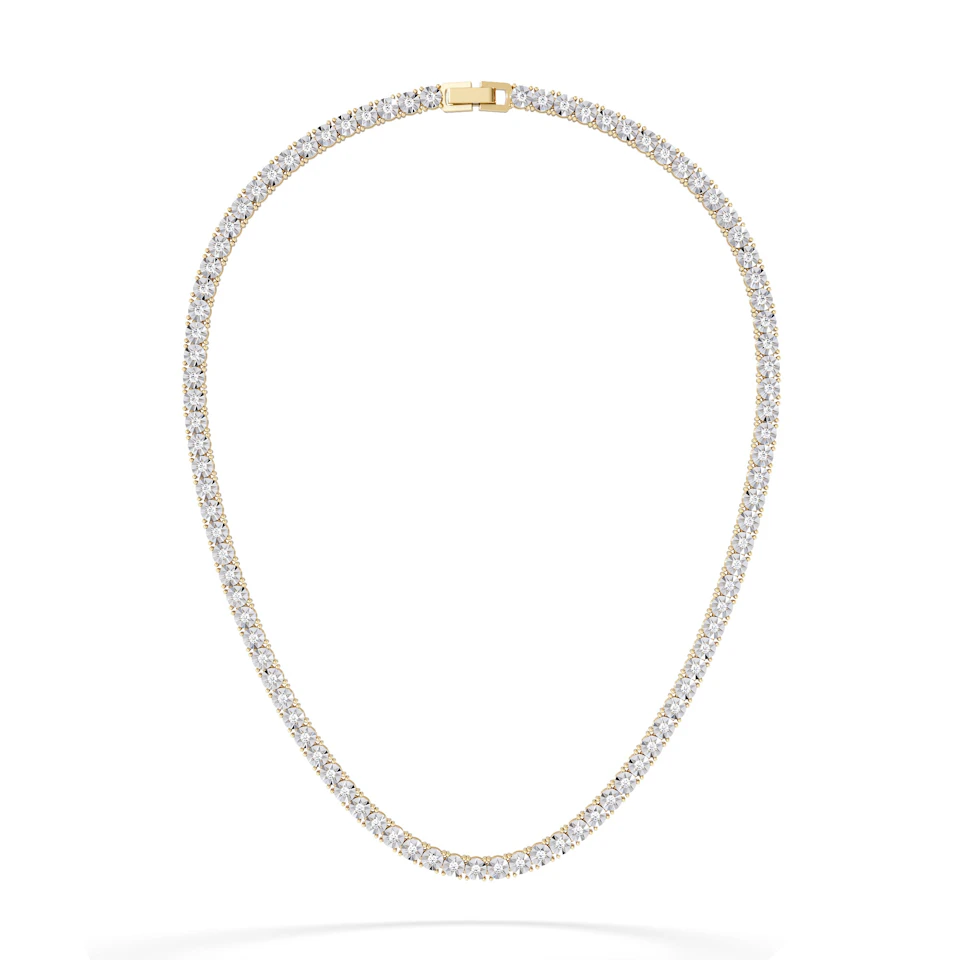 Brilliance 2.50ct Round Cut Lab Diamond Tennis Necklace in 18K Gold Vermeil