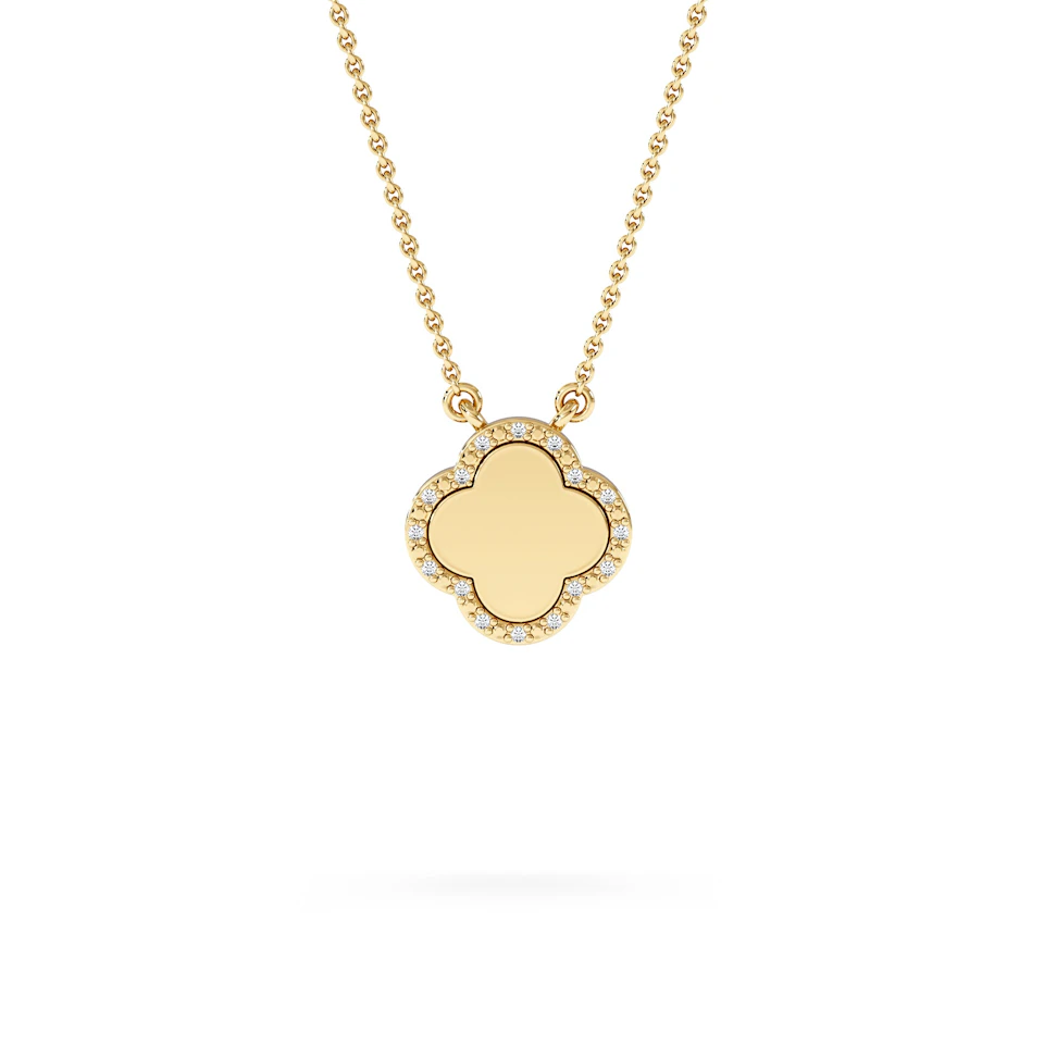 Florence 0.06ct Lab Diamond Halo Necklace in 18K Gold Vermeil
