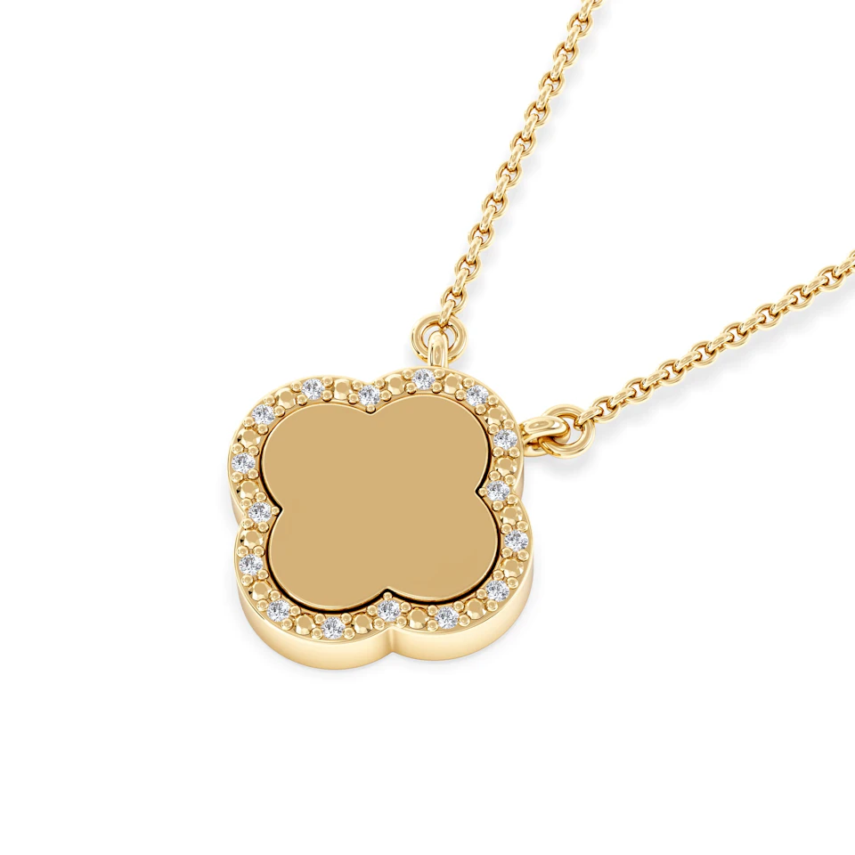 Florence 0.06ct Lab Diamond Halo Necklace in 18K Gold Vermeil