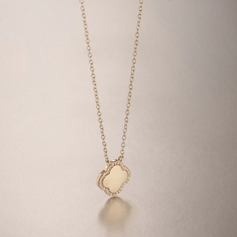 Florence 0.06ct Lab Diamond Halo Necklace in 18K Gold Vermeil