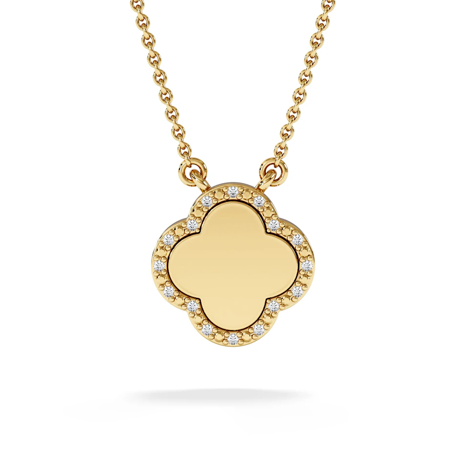 Florence 0.06ct Lab Diamond Halo Necklace in 18K Gold Vermeil