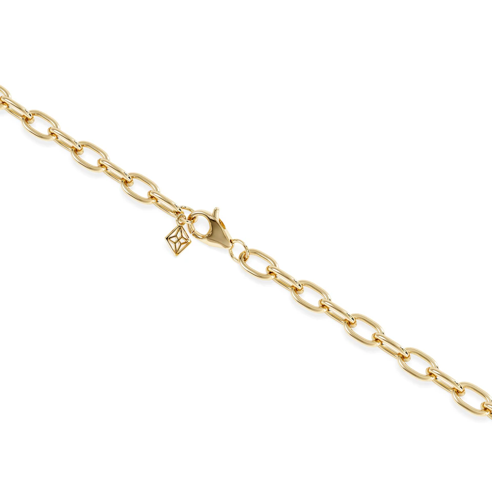 Bound Lab Diamond Link Necklace 0.87ct Round Cut in 18K Gold Vermeil