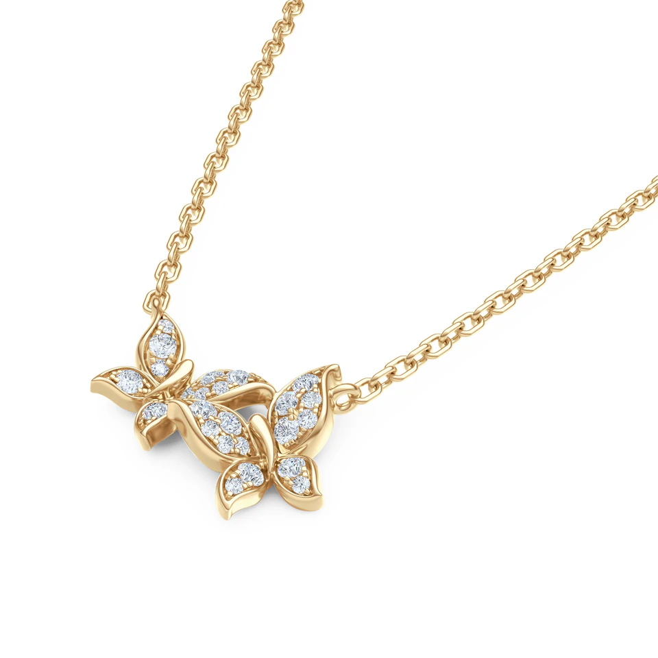 Papillon 0.20ct Lab Diamond Necklace 18K Gold Vermeil