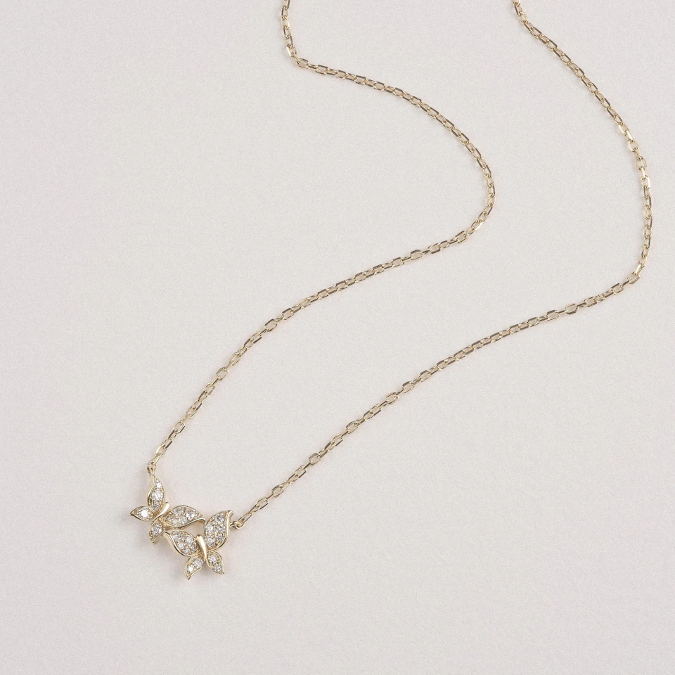 Papillon 0.20ct Lab Diamond Necklace 18K Gold Vermeil