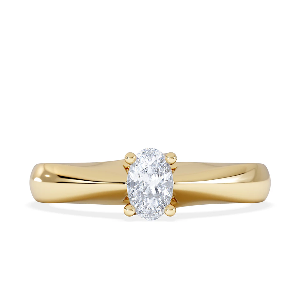 Naomi Oval Cut Lab Diamond Engagement Ring 0.33ct H/SI in 18k Gold Vermeil