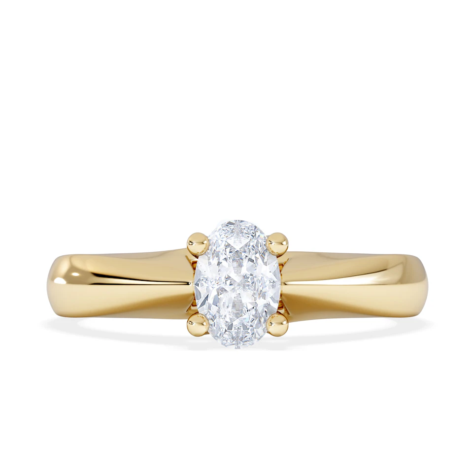 Naomi Oval Cut Lab Diamond Engagement Ring 0.50ct H/SI in 18k Gold Vermeil