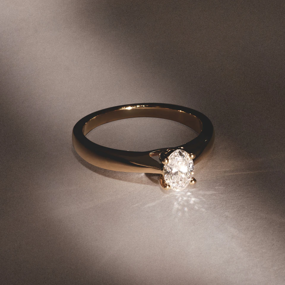 Naomi Oval Cut Lab Diamond Engagement Ring 0.50ct H/SI in 9k Gold