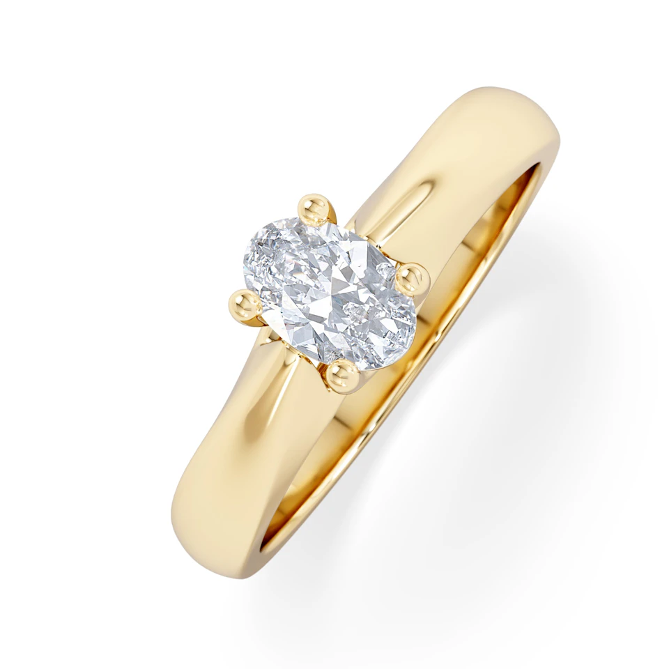 Naomi Oval Cut Lab Diamond Engagement Ring 0.50ct H/SI in 18k Gold Vermeil