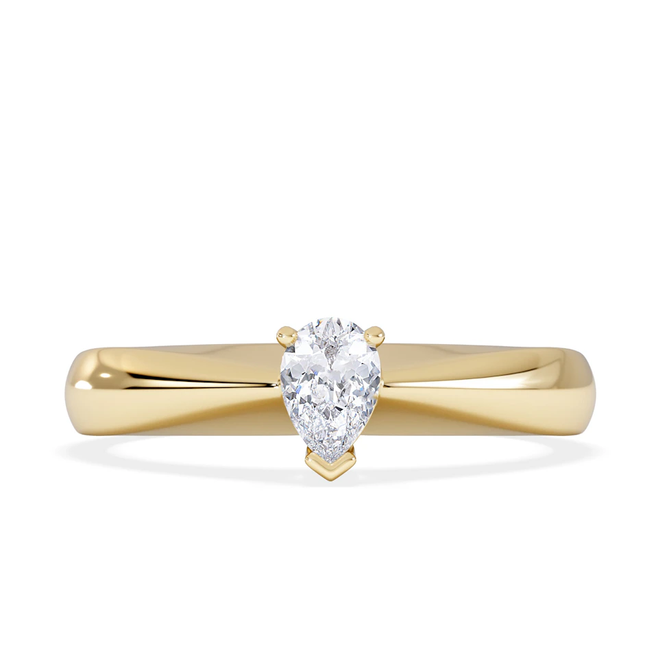 Naomi Pear Cut Lab Diamond Engagement Ring 0.33ct H/SI in 18k Gold Vermeil