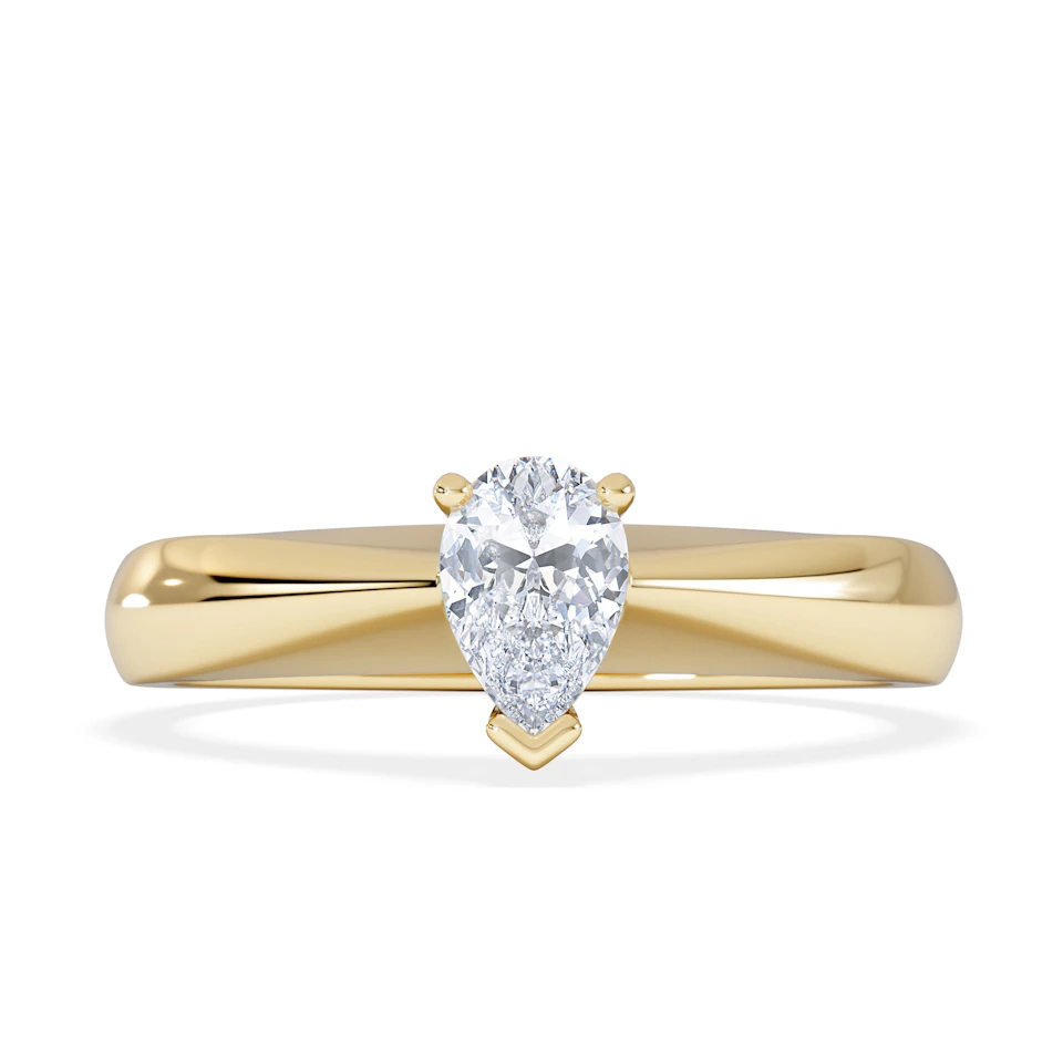 Naomi Pear Cut Lab Diamond Engagement Ring 0.50ct H/SI in 9k Gold
