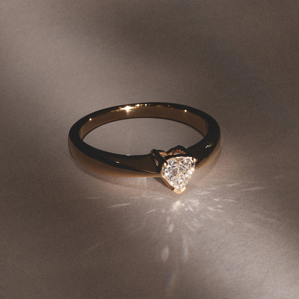 Naomi Heart Cut Lab Diamond Engagement Ring 0.33ct H/SI in 18k Gold Vermeil