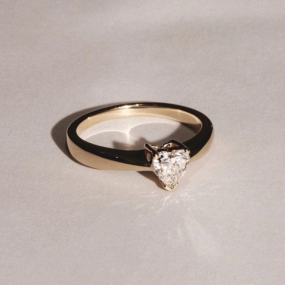 Naomi Heart Cut Lab Diamond Engagement Ring 0.50ct H/SI in 18k Gold Vermeil