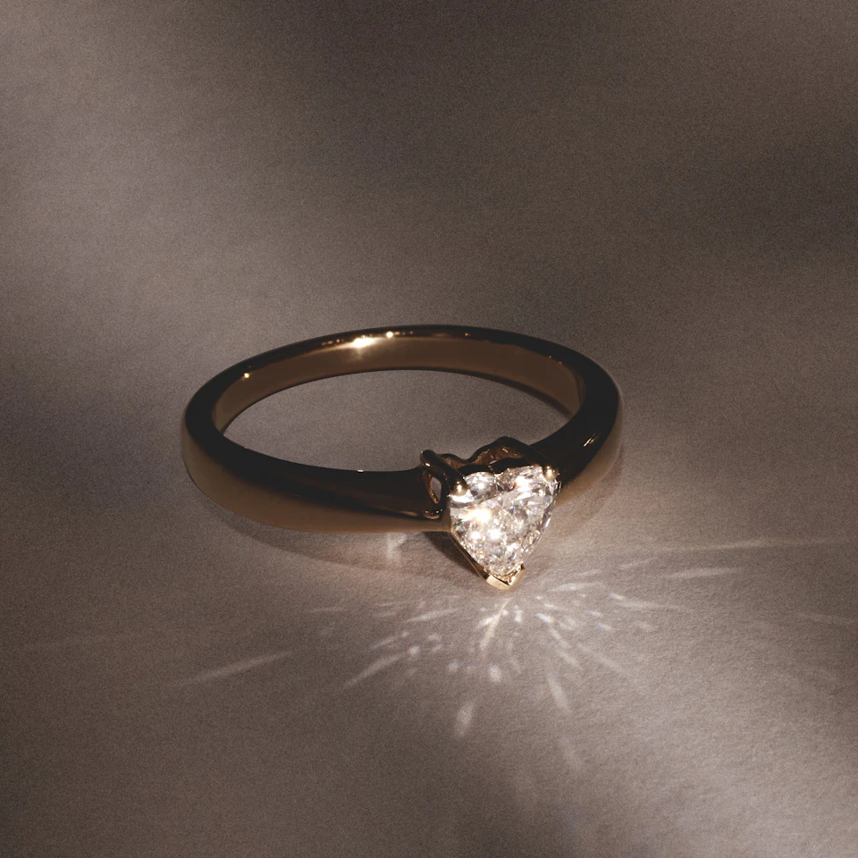 Naomi Heart Cut Lab Diamond Engagement Ring 0.50ct H/SI in 9k Gold