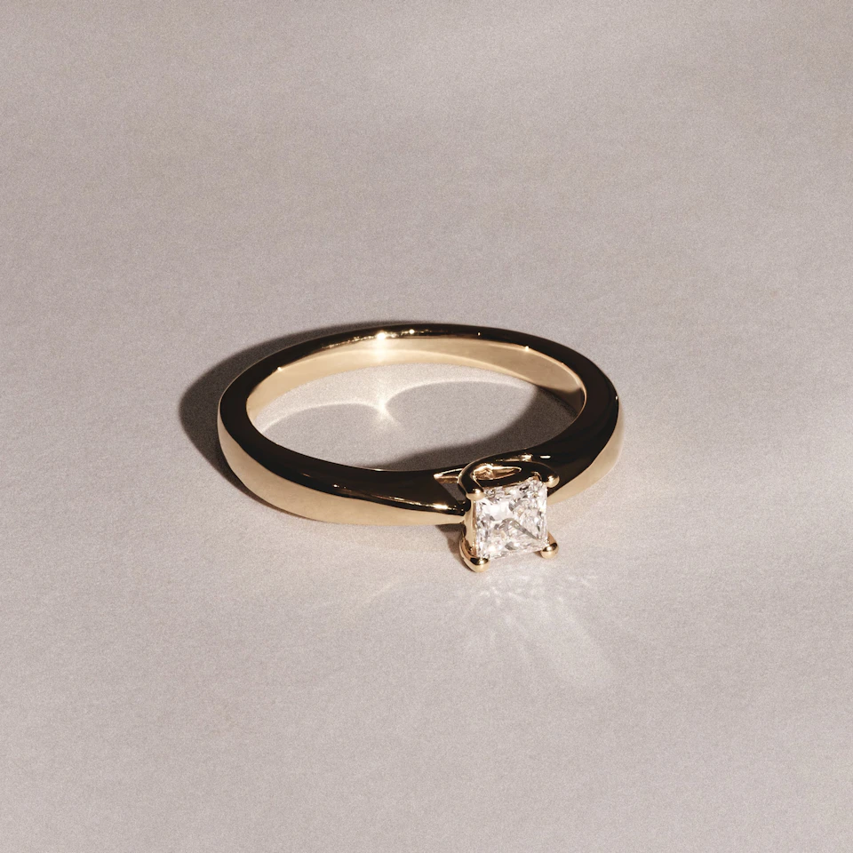 Naomi Princess Cut Lab Diamond Engagement Ring 0.33ct H/SI in 18k Gold Vermeil