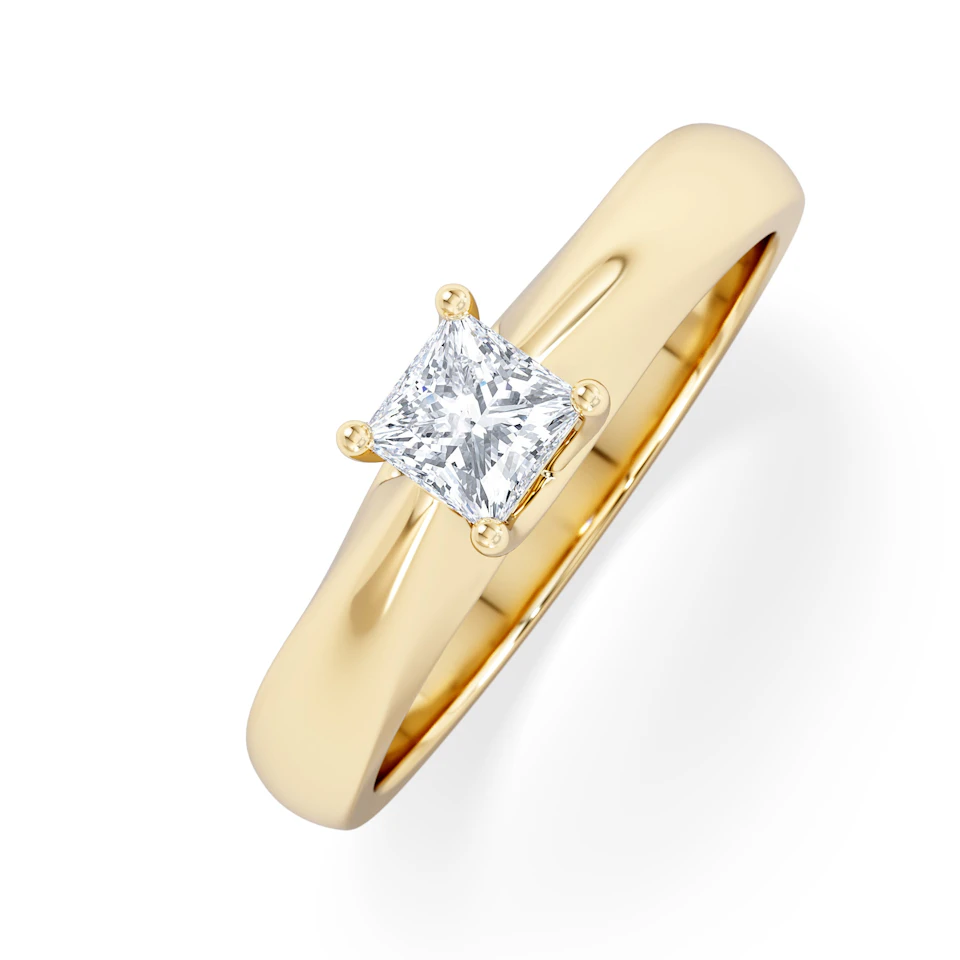 Naomi Princess Cut Lab Diamond Engagement Ring 0.33ct H/SI in 18k Gold Vermeil