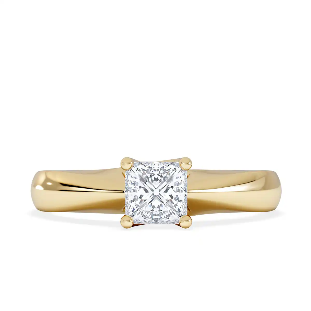 Naomi Princess Cut Lab Diamond Engagement Ring 0.50ct H/SI in 18k Gold Vermeil