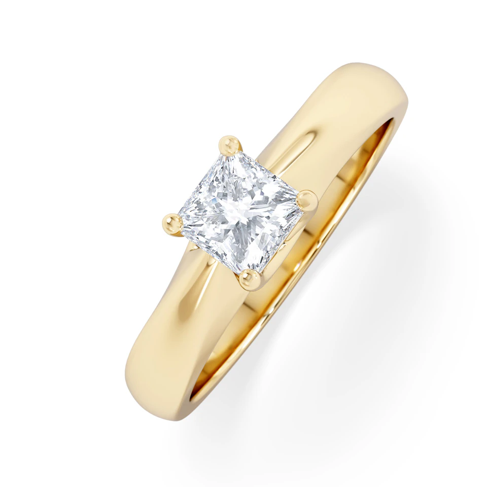 Naomi Princess Cut Lab Diamond Engagement Ring 0.50ct H/SI in 18k Gold Vermeil