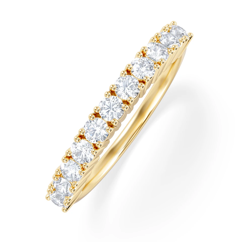 Twilight Lab Diamond 0.50ct H/SI Half Eternity Ring in 18K Gold Vermeil