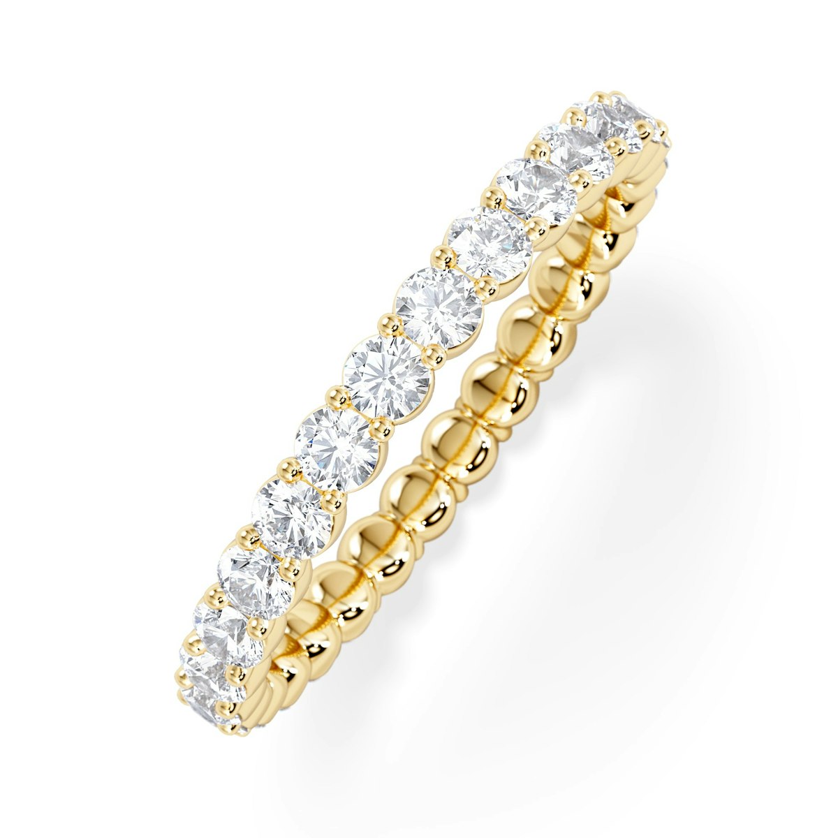 Chloe Lab Diamond 1.00ct Full Eternity Ring F/VS in 18K Gold Vermeil