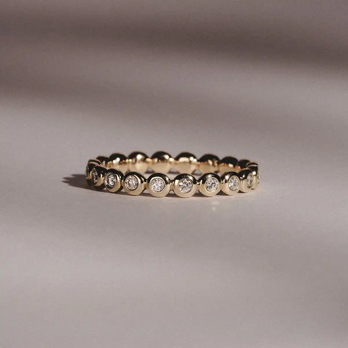 Lab Diamond Rubover Eternity Ring 0.33ct in 18K Gold Vermeil