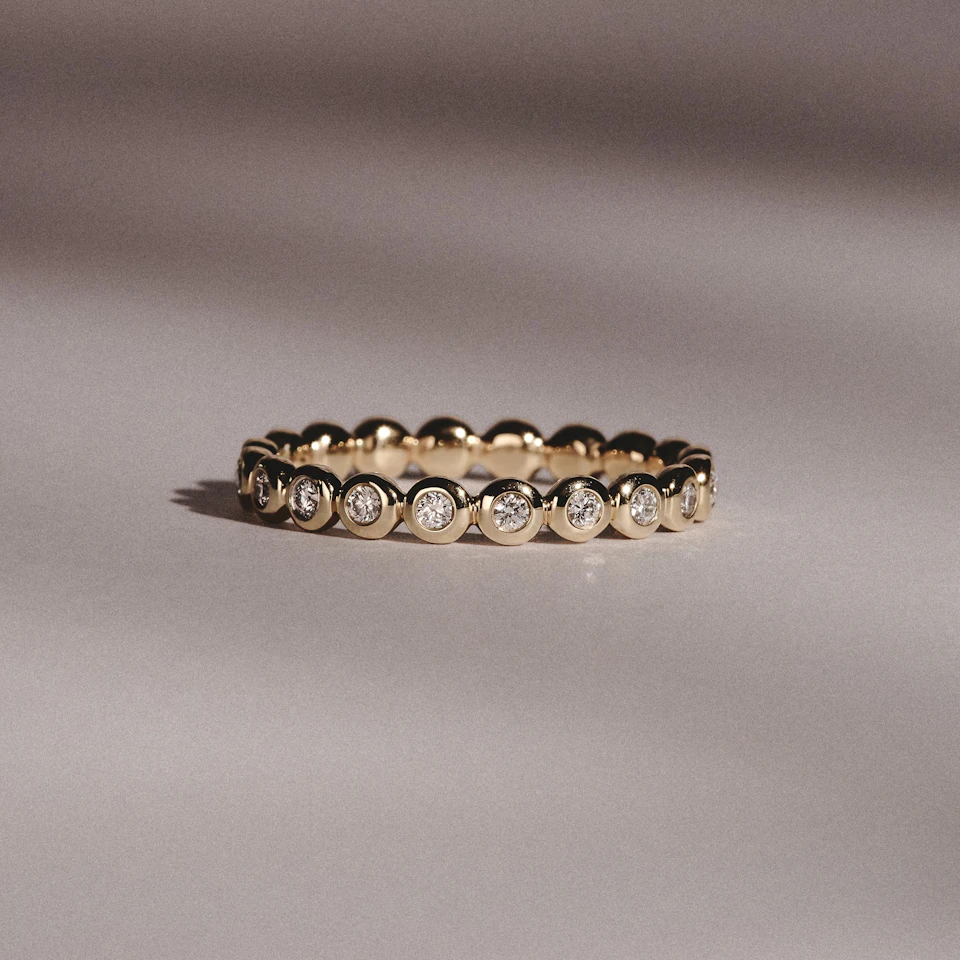 Lab Diamond Rubover Eternity Ring 0.33ct in 9K Gold