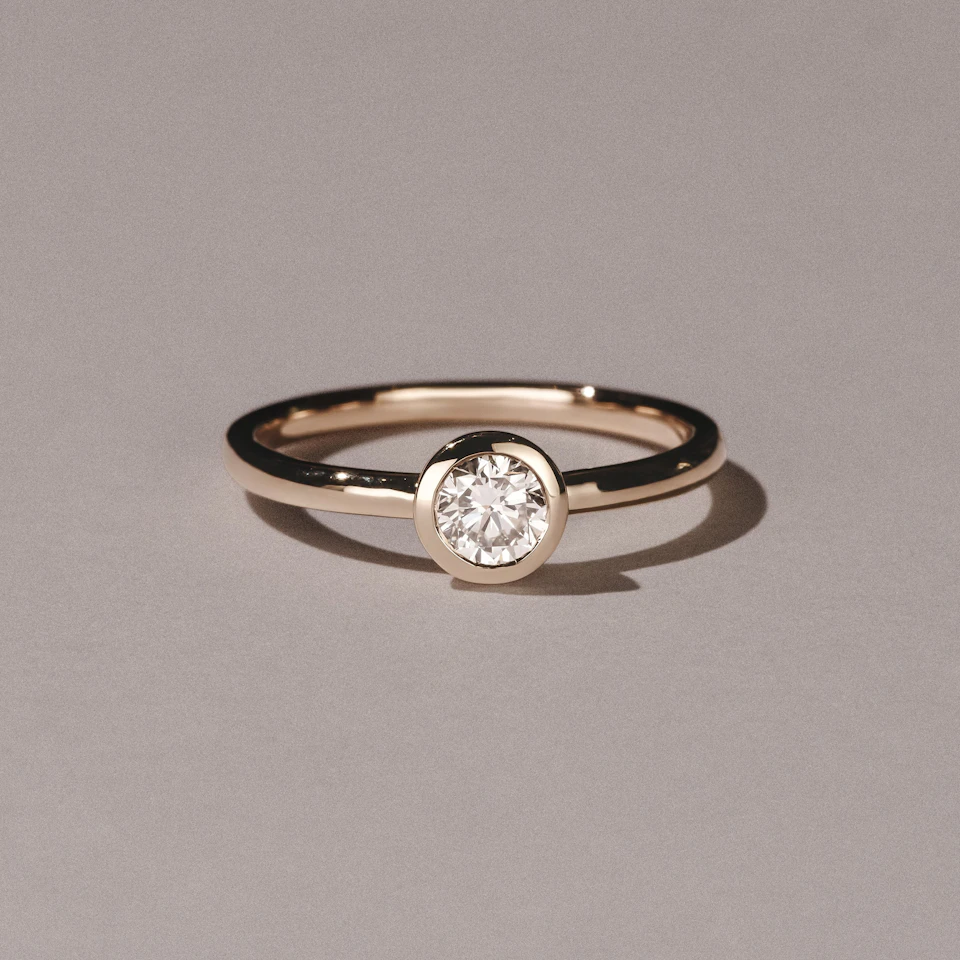 Horizon Round Cut Lab Diamond Solitaire Ring 0.50ct H/SI in 9K Gold