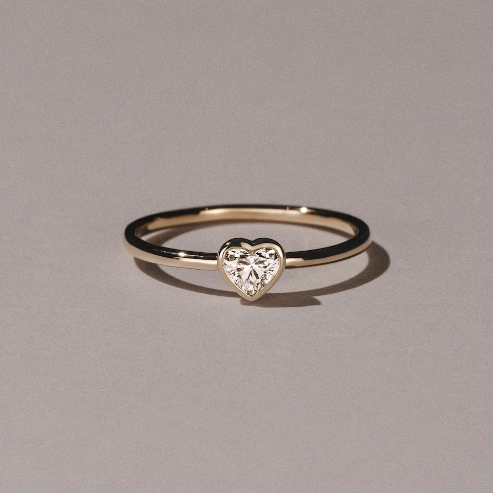 Horizon Heart Cut Lab Diamond Solitaire Ring 0.25ct H/SI in 18k Gold Vermeil