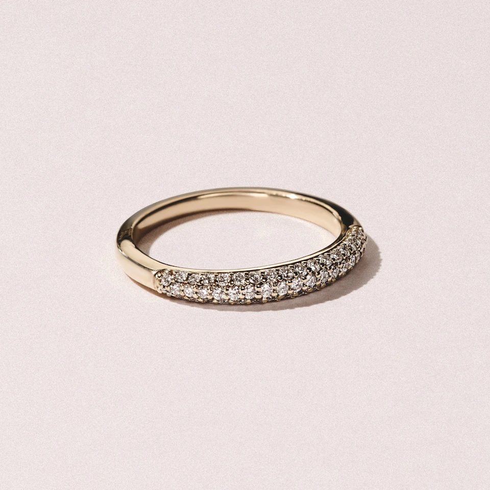 Lab Diamond Micro Pave Half Eternity Ring 0.30ct in 9k Gold