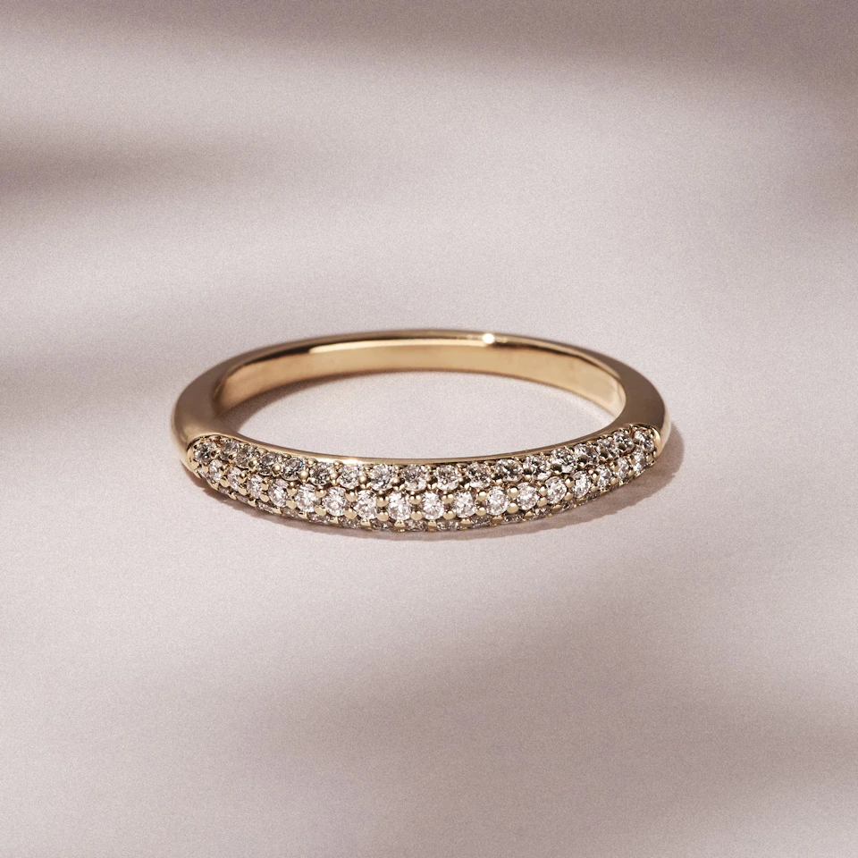 Lab Diamond Micro Pave Half Eternity Ring 0.30ct in 18k Gold Vermeil