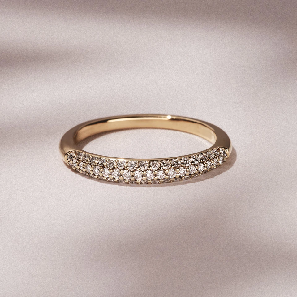 Lab Diamond Micro Pave Half Eternity Ring 0.30ct in 9k Gold